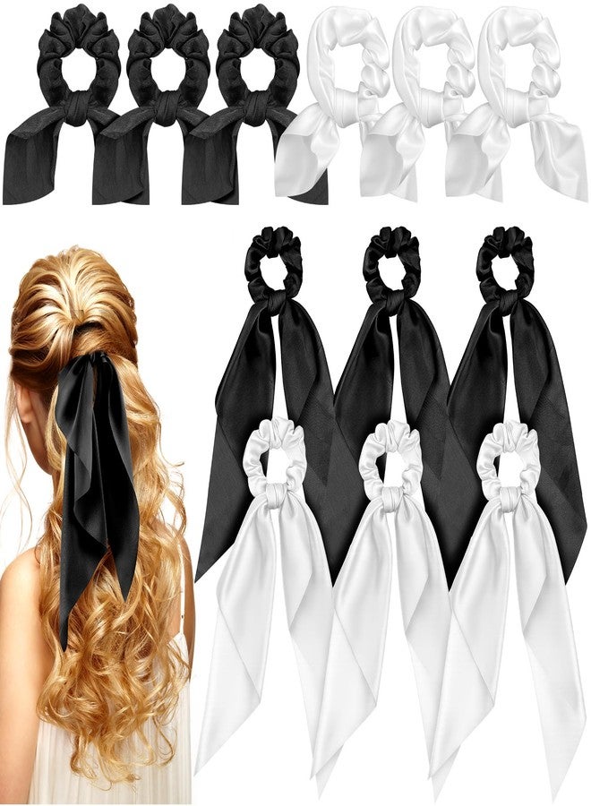 ميتلي مجموعة إكسسوارات الشعر من إم تي لي، 12 قطعة، للنساء: ربطات شعر، ربطات شعر مطاطية، ربطات أوشحة، ربطات شعر على شكل آذان أرنب، ربطات شعر من الحرير الساتان، ربطات أوشحة مزينة بفيونكات للنساء (أسود وأبيض). - Image 1